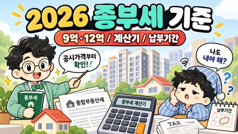 2026 종부세 기준 9억 12억 계산기와 납부기간 안내