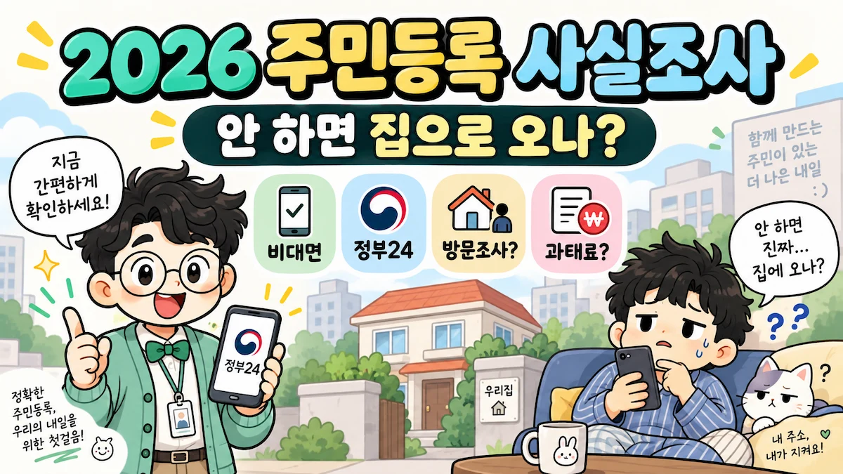 2026 주민등록 사실조사 비대면 정부24 방문조사 과태료 안내