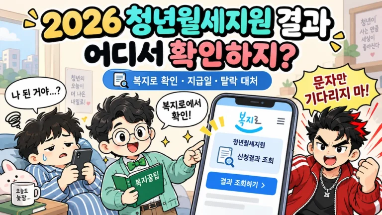 2026 청년월세지원 결과 복지로 확인방법과 지급일 안내