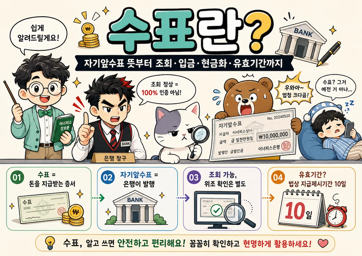수표 자기앞수표 뜻 조회 입금 현금화 유효기간 안내