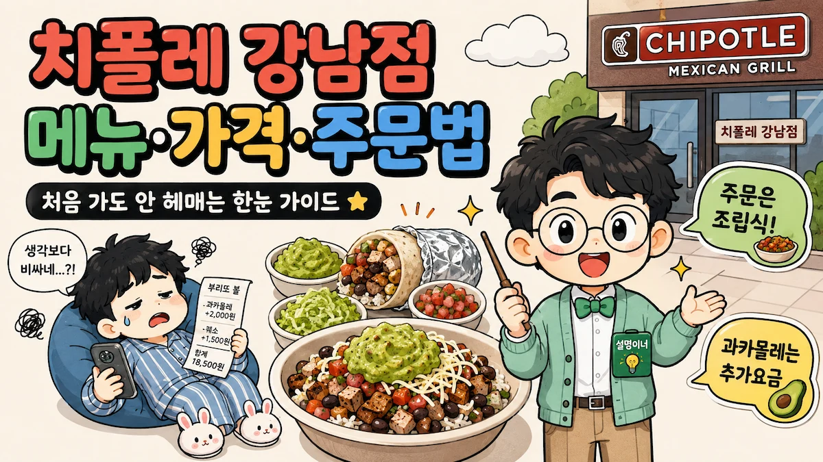 치폴레 강남점 메뉴 가격 주문방법 안내