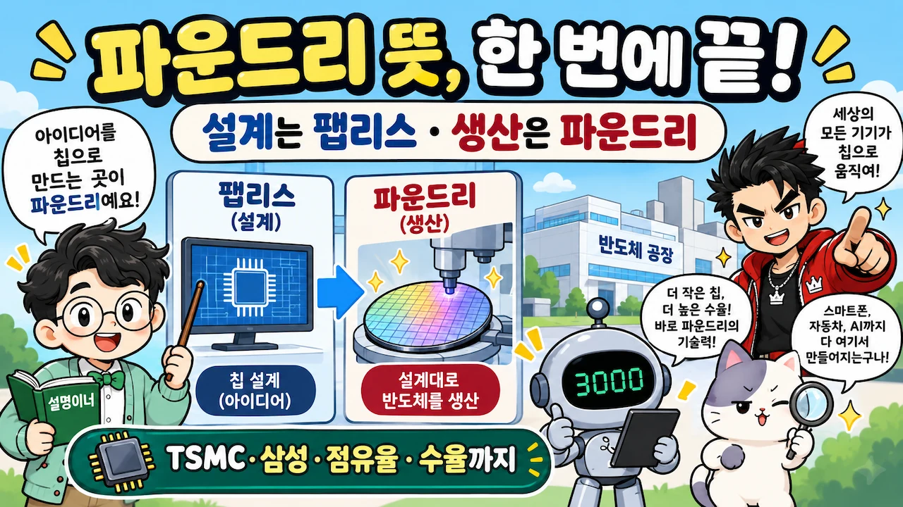 파운드리 뜻 팹리스 차이 TSMC 삼성전자 반도체 생산 구조