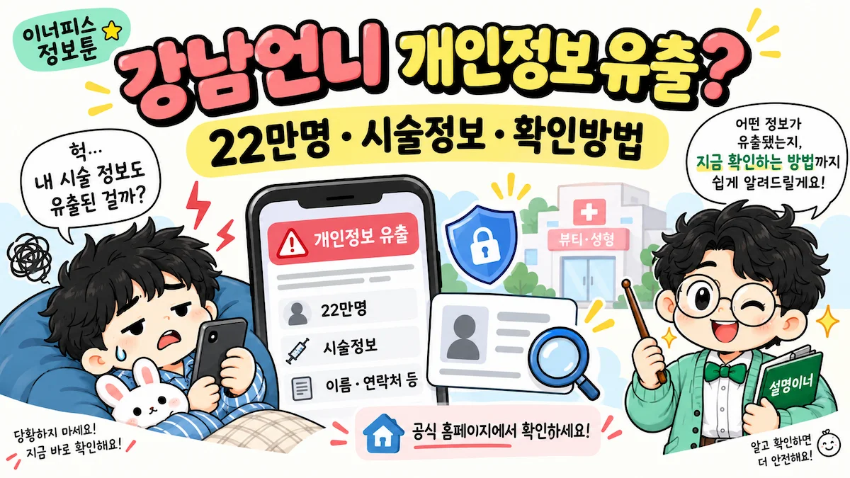 강남언니 개인정보 유출 22만명 시술정보와 확인방법 안내