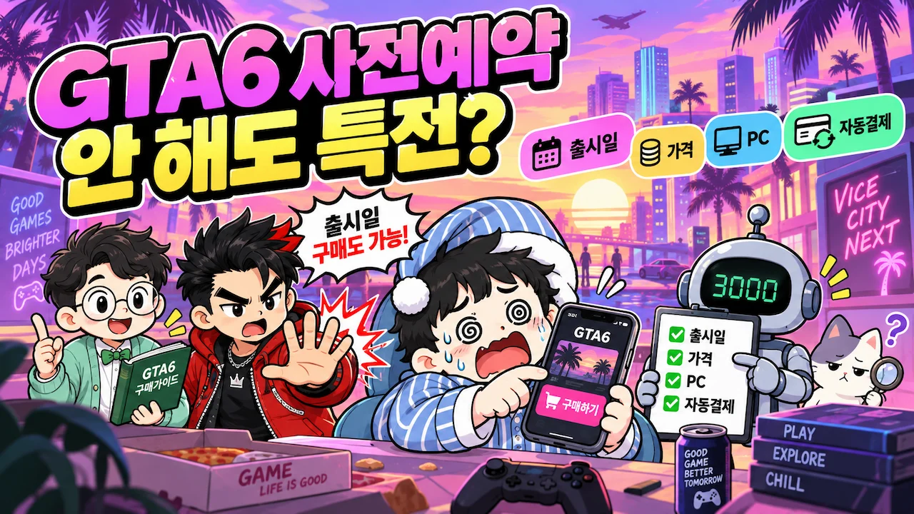 GTA6 출시일과 가격, PC 출시 여부, 사전예약 특전을 확인