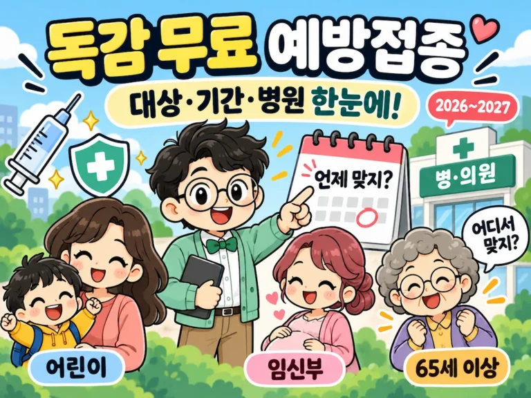 2026 인플루엔자 무료 예방접종 대상 기간 병원