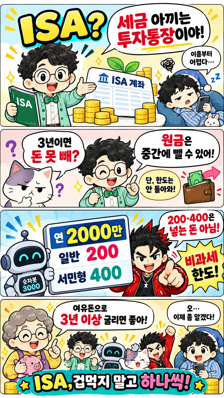 ISA 계좌 뜻과 세금 혜택, 중도인출, 납입한도를 쉽게 설명한 만화