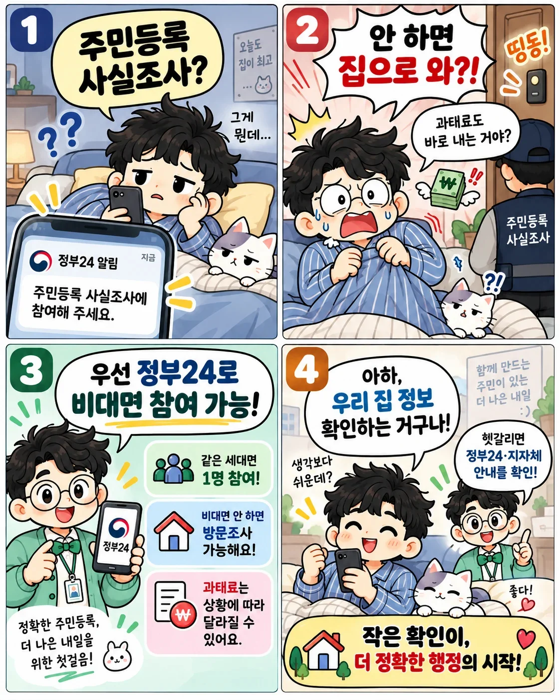 주민등록 사실조사 안 하면 방문조사가 오는지 쉽게 설명한 이너피스 정보툰