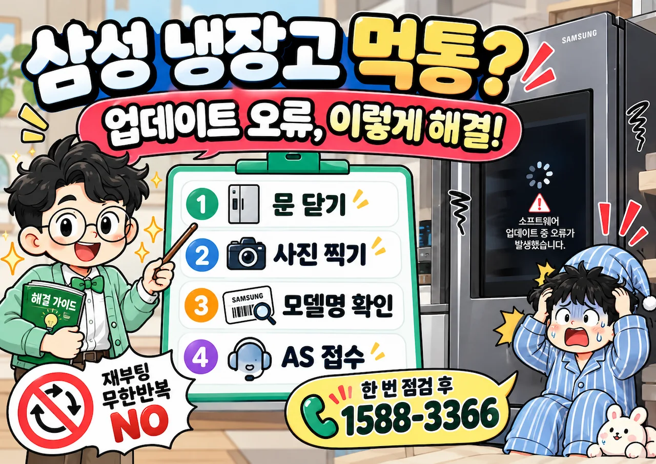 삼성 냉장고 먹통 업데이트 오류와 AS 해결 방법