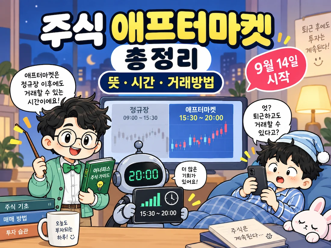 주식 애프터마켓 9월 14일 KRX 거래시간 안내