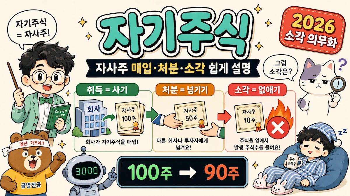 자기주식 자사주 매입 처분 소각 뜻과 2026년 소각 의무화