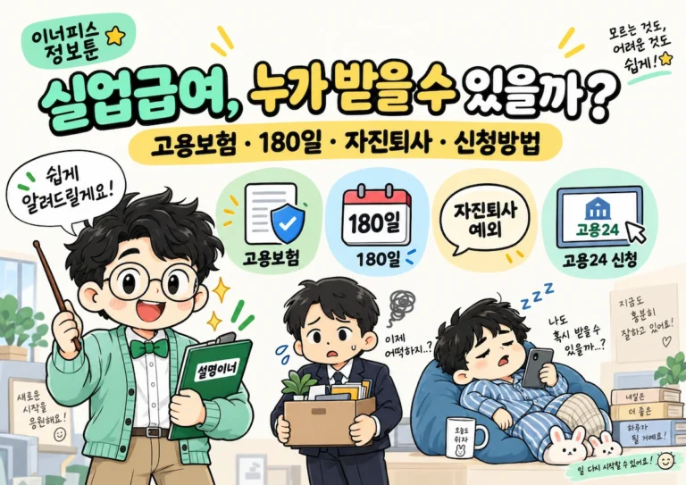 2026 실업급여 조건과 고용보험 180일 자진퇴사 신청방법 안내